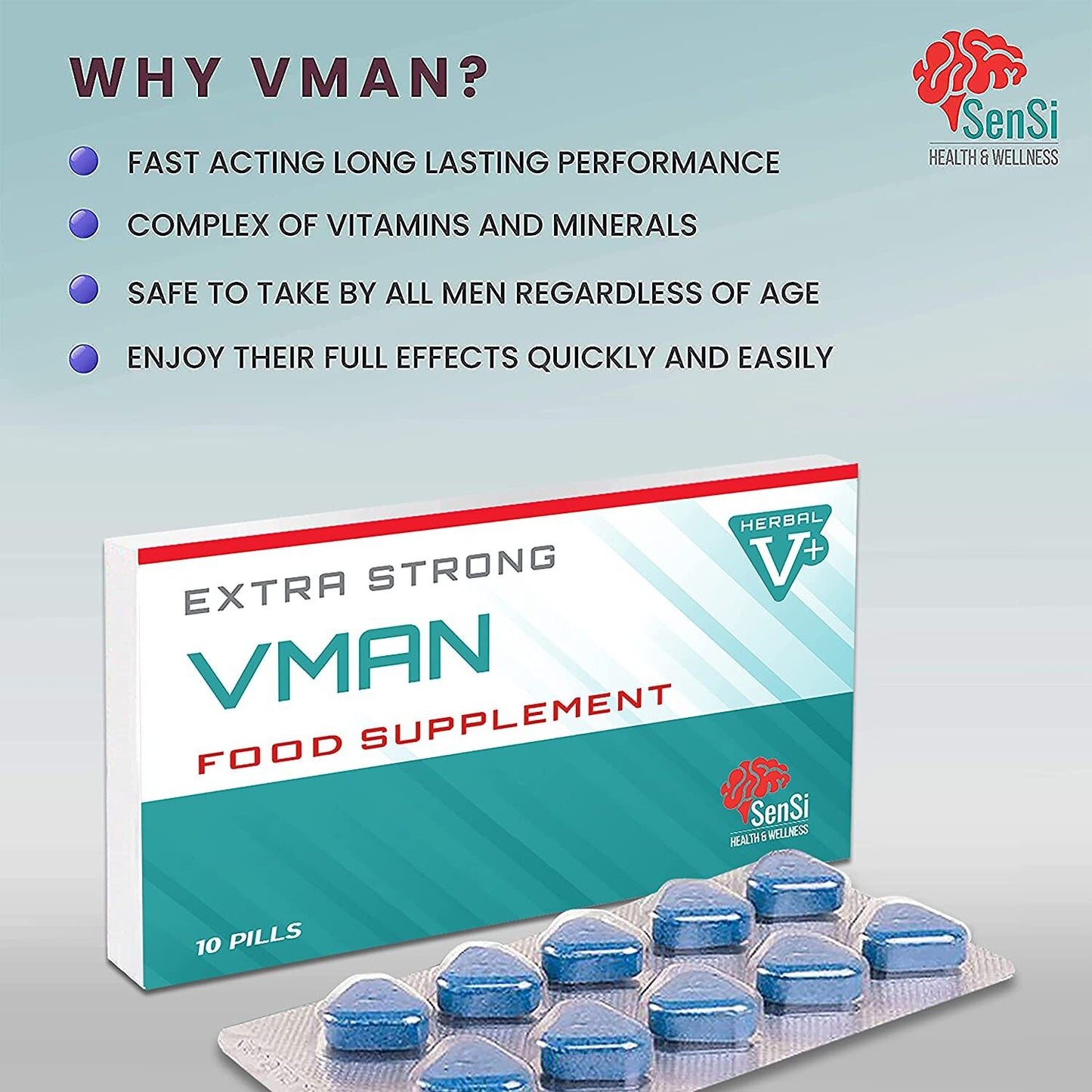 VMAN 100mg | Maximum Duration, Immediate Effect, Without Contraindications, 100% Natural
