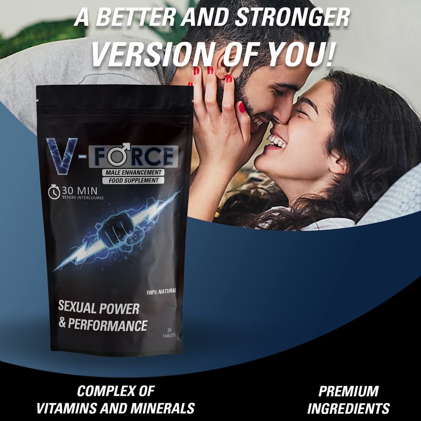 V-Force 100 mg, 30 Herbal Supplement Pills for Men, Performance Enhancing Supplements