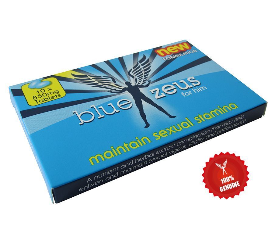 10 x Genuine Blue Zeus™ Male Erection Sexual Performance Enhancer Tablets