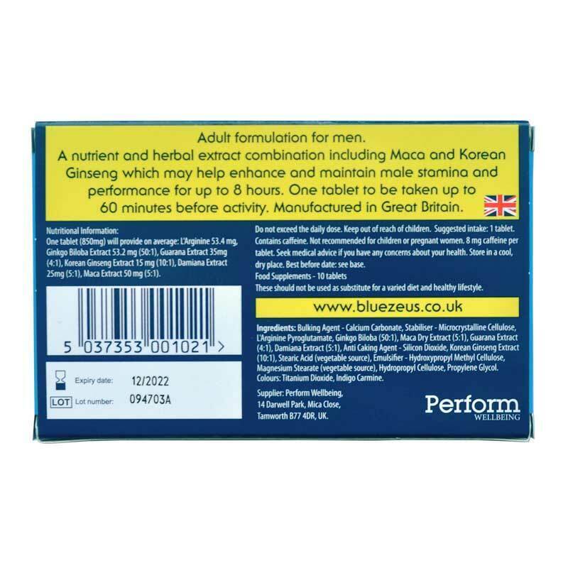 10 x Genuine Blue Zeus™ Male Erection Sexual Performance Enhancer Tablets