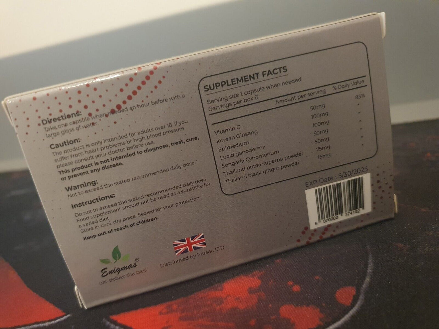 IRON HILLS MALE HERBAL CAPSULES FOR MEN WITH WITH VITAMIN C UK 30 X 100MG
