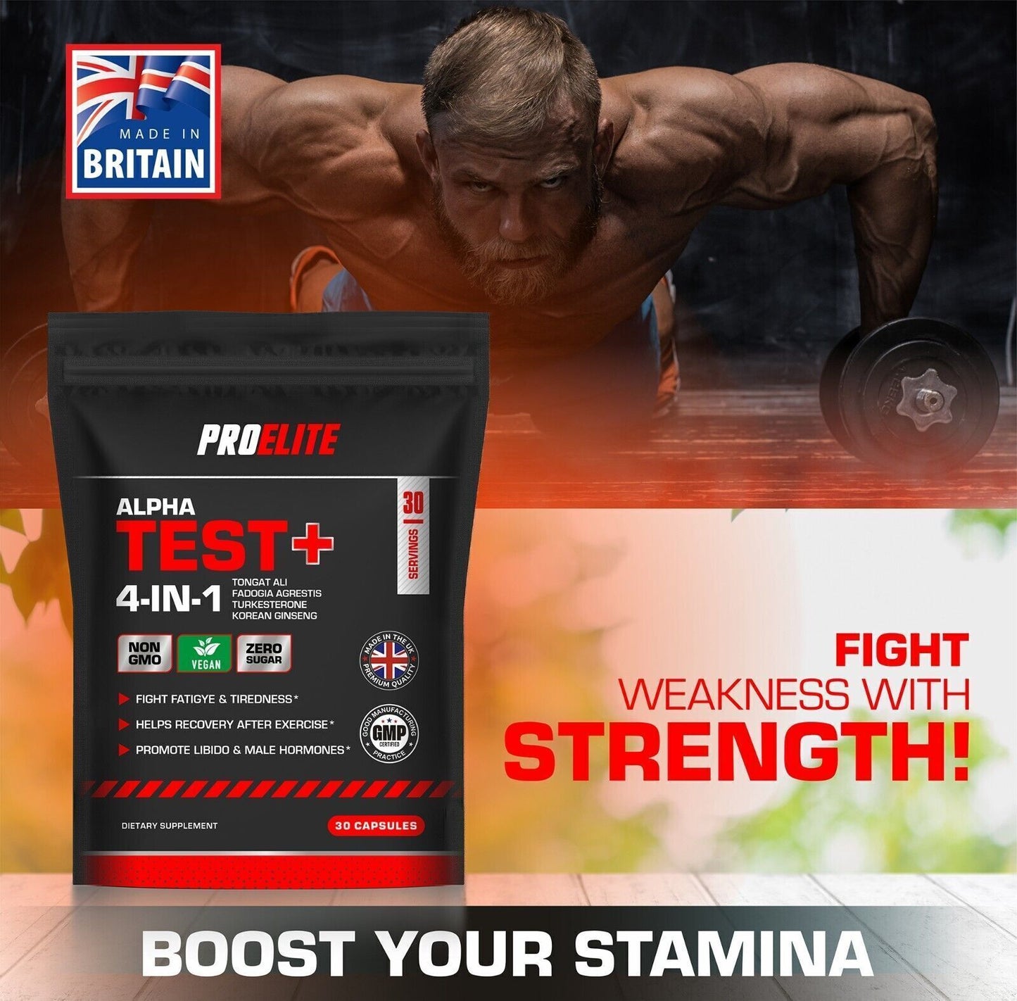 Testosterone Booster Alpha Test Anabolic Male Libido Sex Gain 30 Capsules Pills