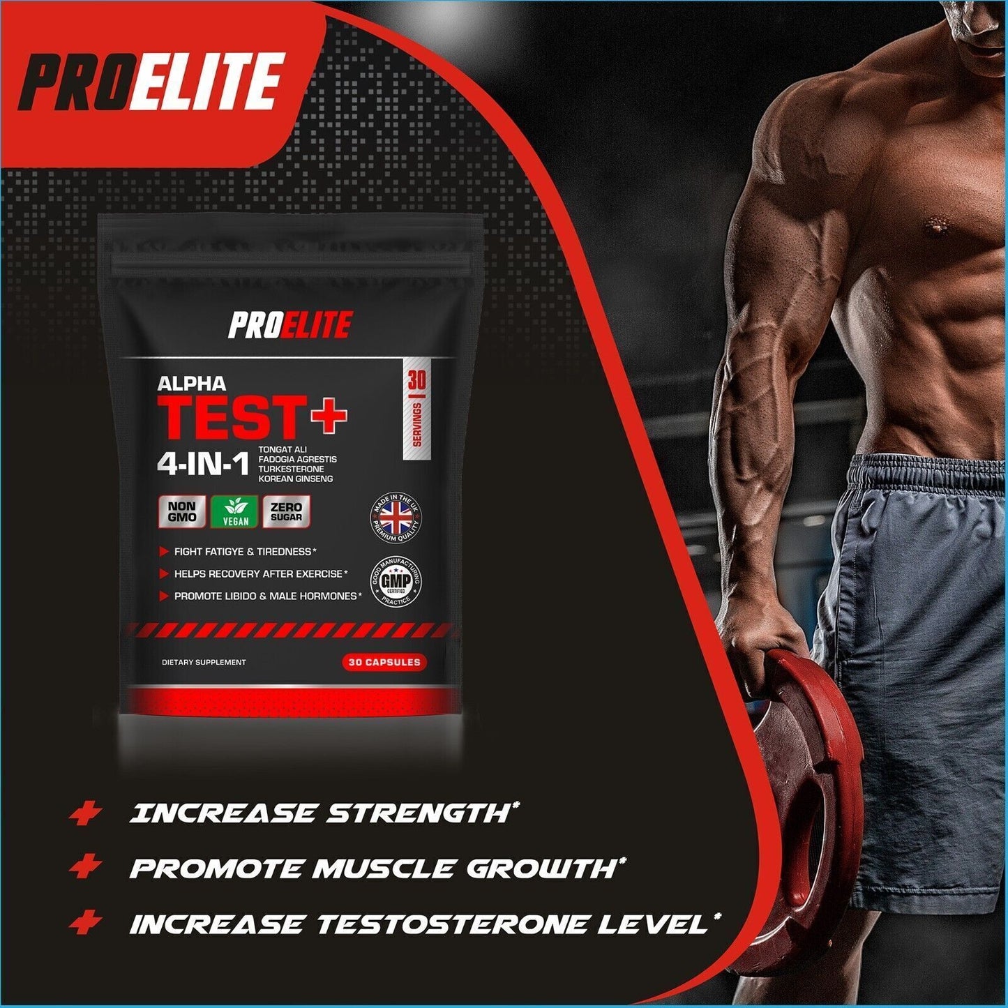 Testosterone Booster Alpha Test Anabolic Male Libido Sex Gain 30 Capsules Pills