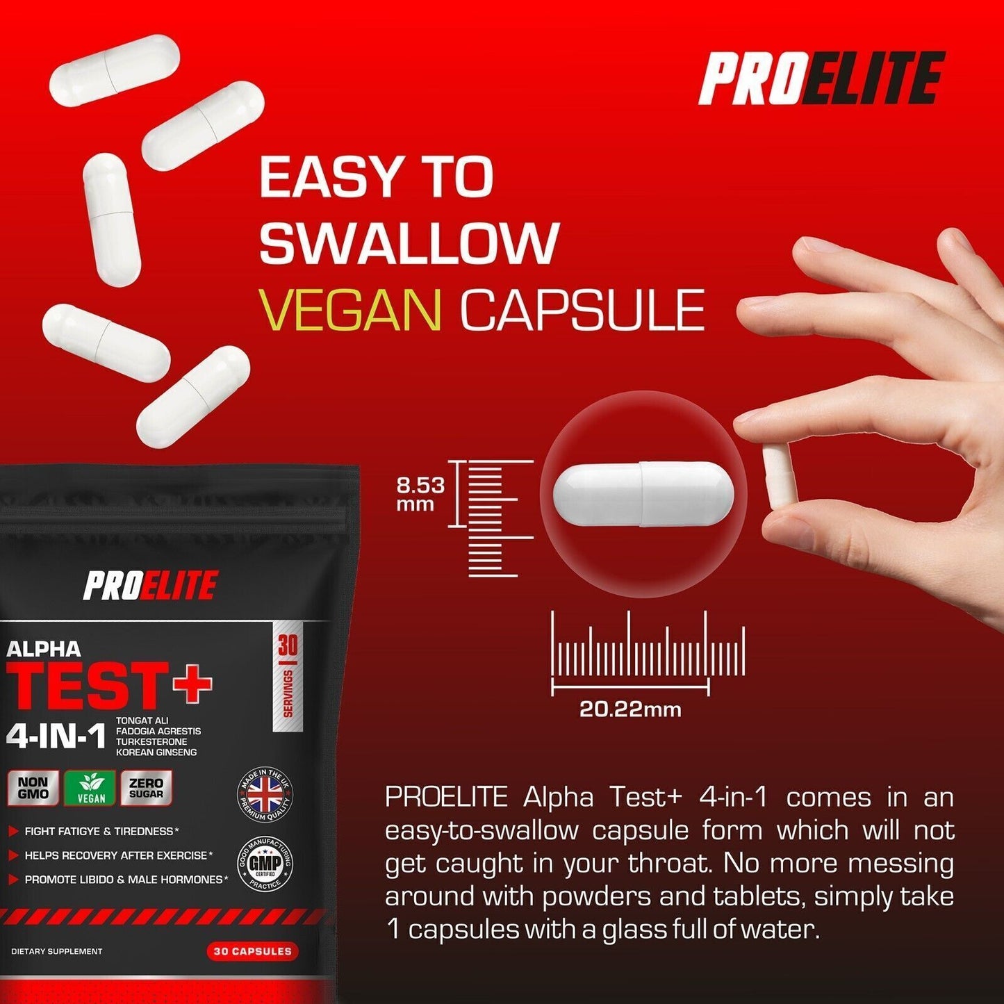 Testosterone Booster Alpha Test Anabolic Male Libido Sex Gain 30 Capsules Pills