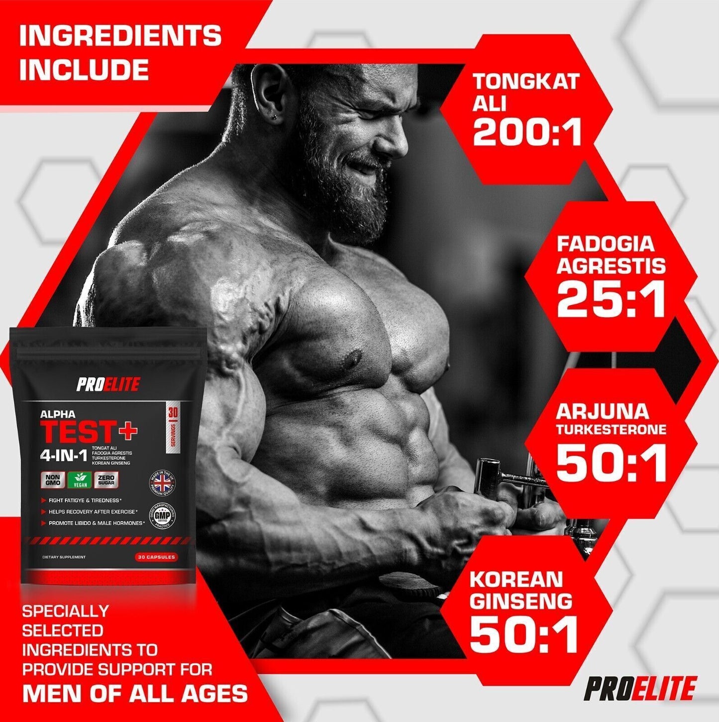 Testosterone Booster Alpha Test Anabolic Male Libido Sex Gain 30 Capsules Pills