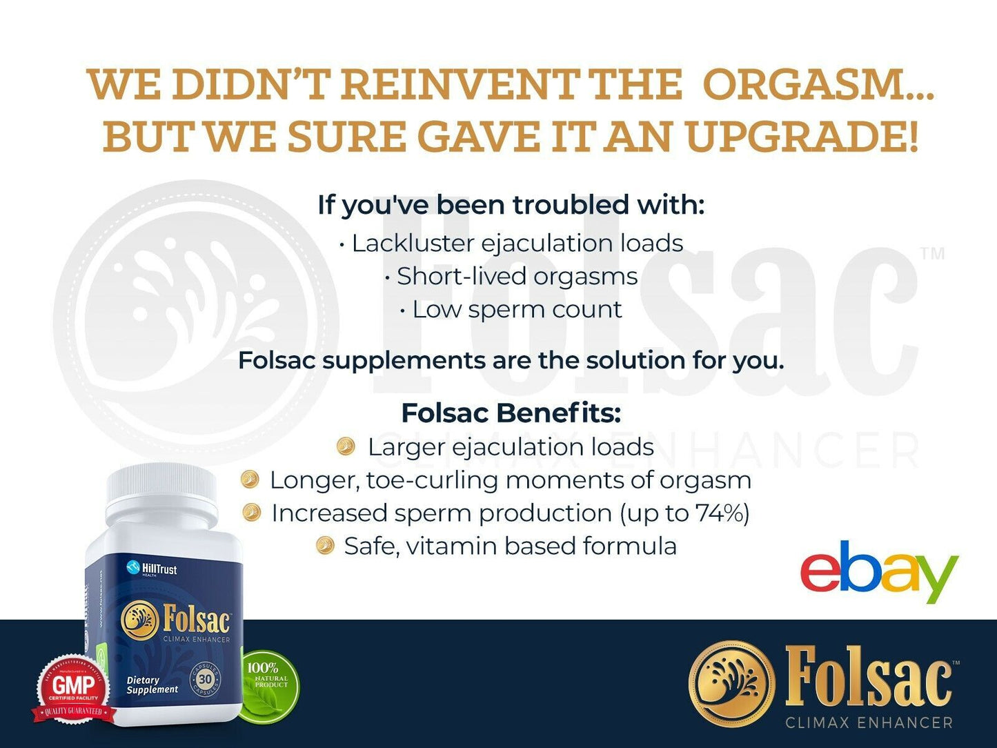 Folsac Climax Enhancer - 10 Pack Count Stripe | Intense Ejaculation Sex Pill