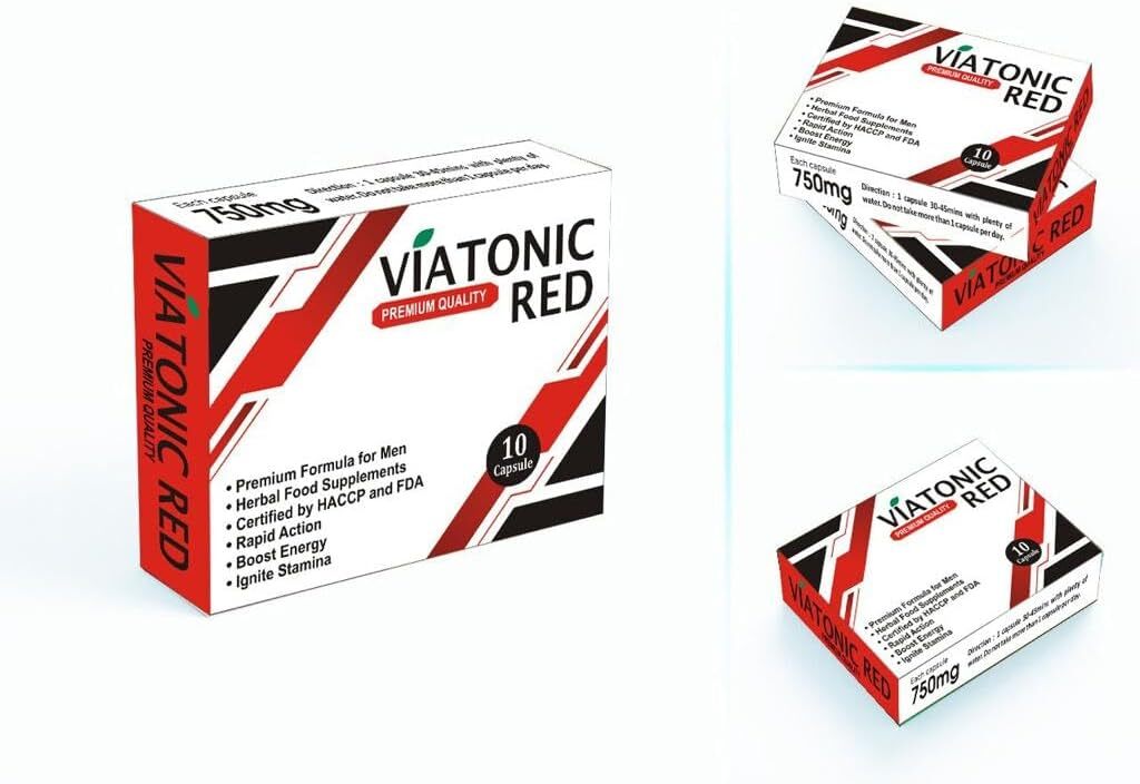 VIATONIC RED - Ignite Your Stamina to Go Longer & Stronger - High Strength Performance Enhancing Pills.