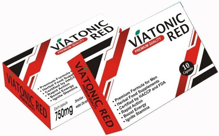VIATONIC RED - Ignite Your Stamina to Go Longer & Stronger - High Strength Performance Enhancing Pills.