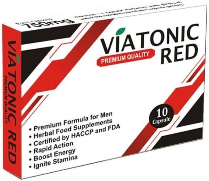 VIATONIC RED - Ignite Your Stamina to Go Longer & Stronger - High Strength Performance Enhancing Pills.