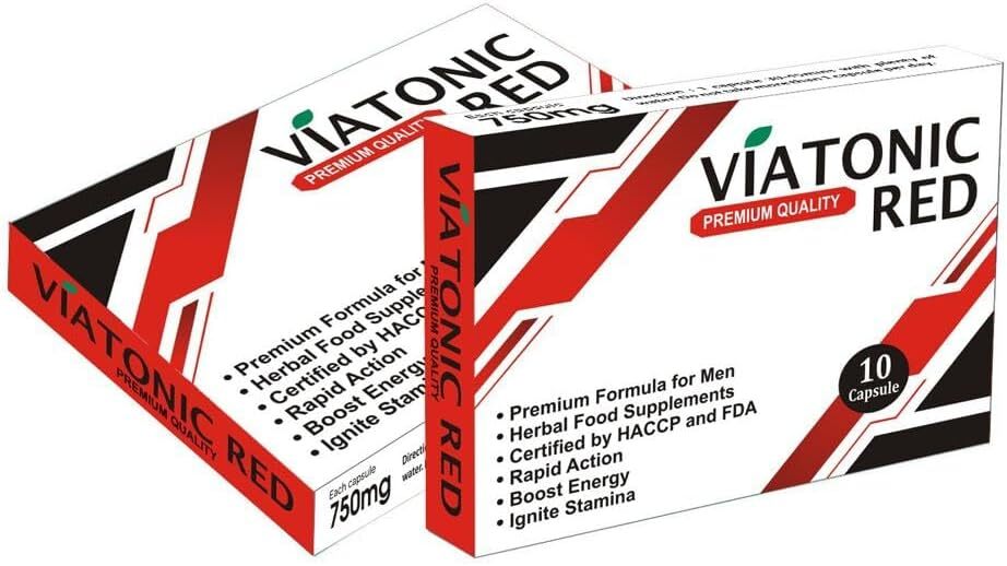 VIATONIC RED - Ignite Your Stamina to Go Longer & Stronger - High Strength Performance Enhancing Pills.