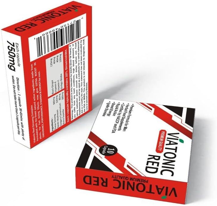 VIATONIC RED - Ignite Your Stamina to Go Longer & Stronger - High Strength Performance Enhancing Pills.