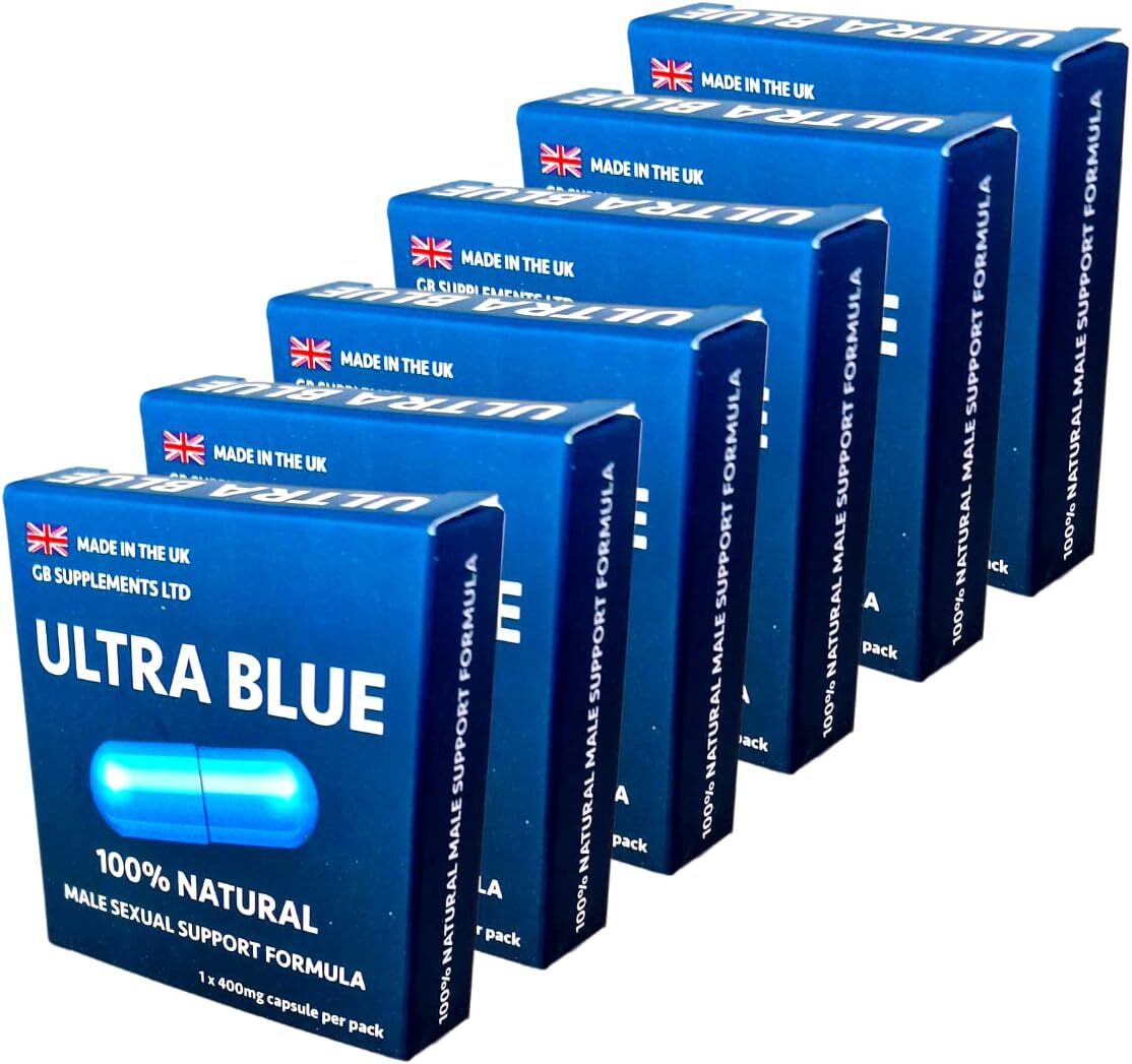 6 x Ultra Blue High Strength Tablets, 100% Herbal Blue Pill Supplement.