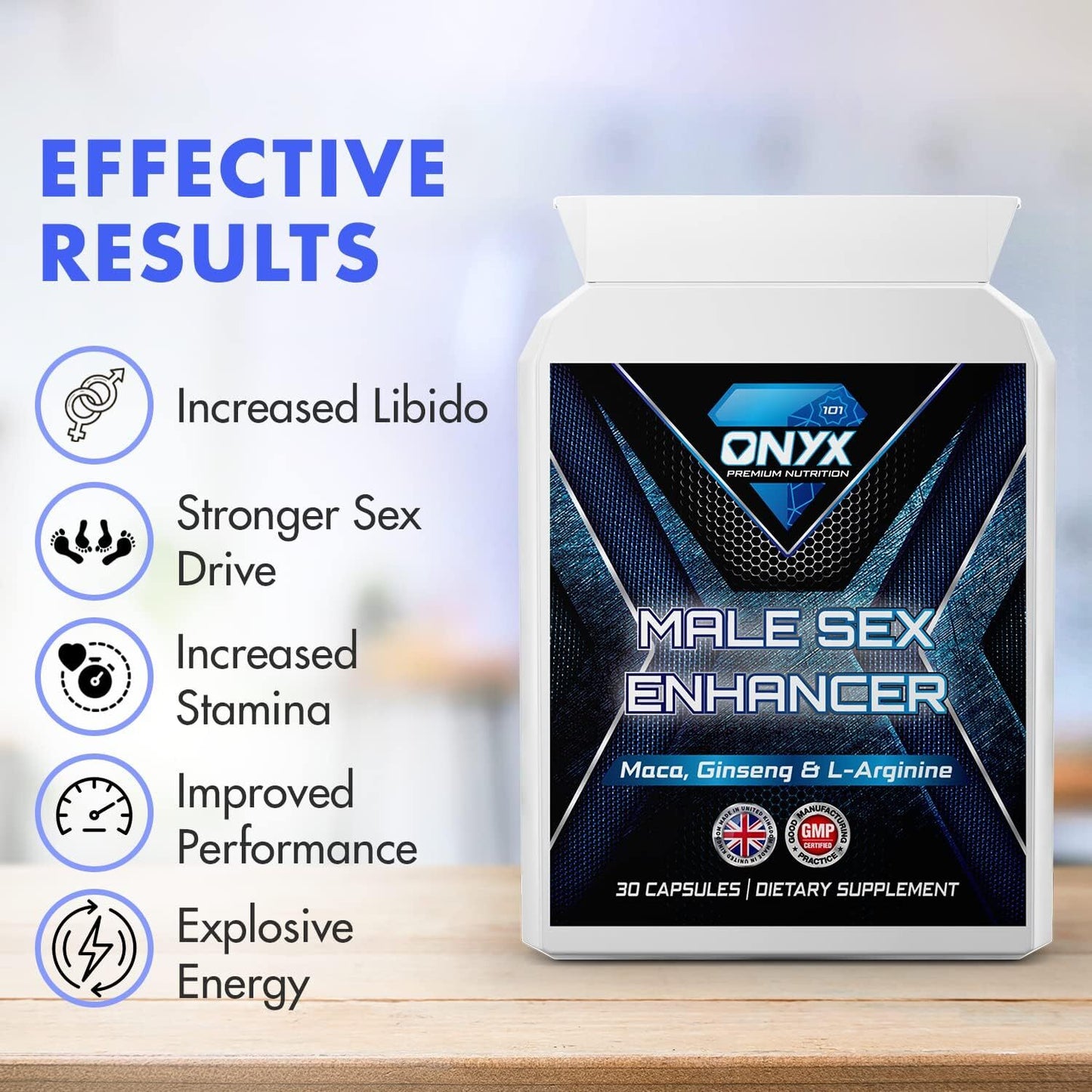 Onyx Male Sex Enhancer with Maca, Ginseng and L-Arginine