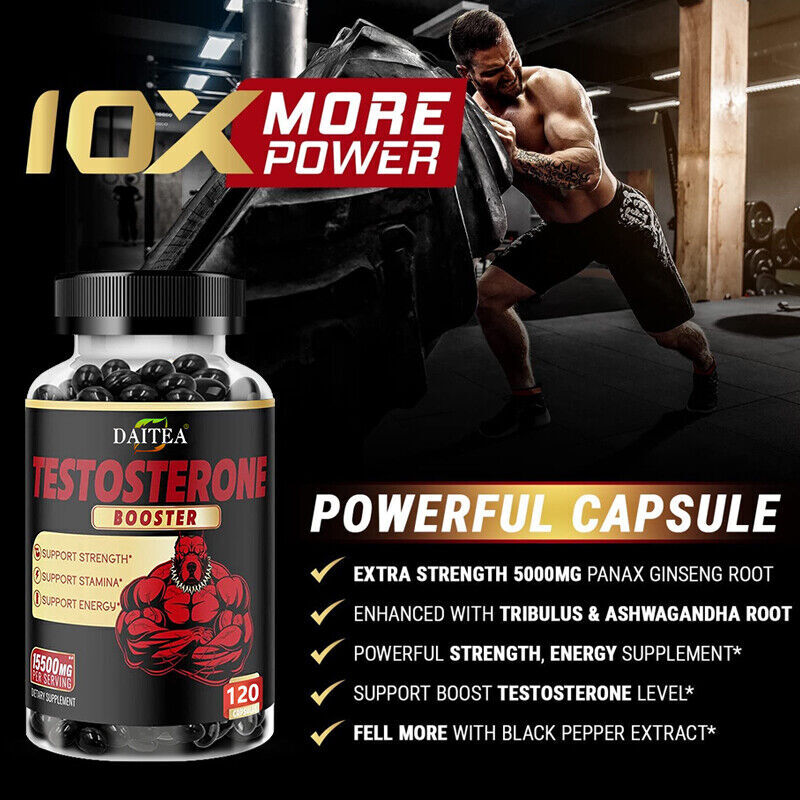 Natural Testosterone Booster for Men Improve Stamina & Performance Fitness 120 CAPS