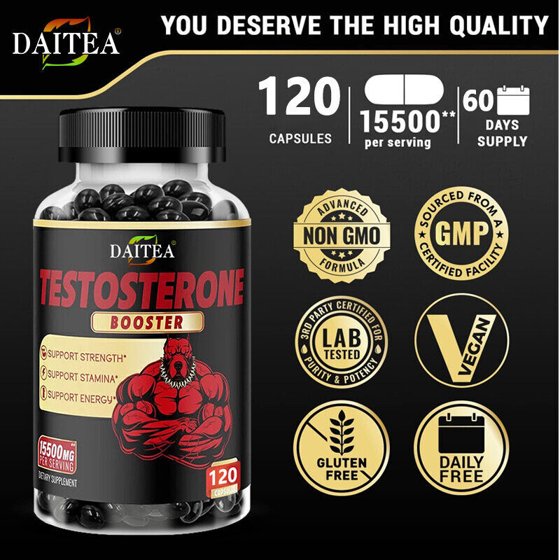Natural Testosterone Booster for Men Improve Stamina & Performance Fitness 120 CAPS