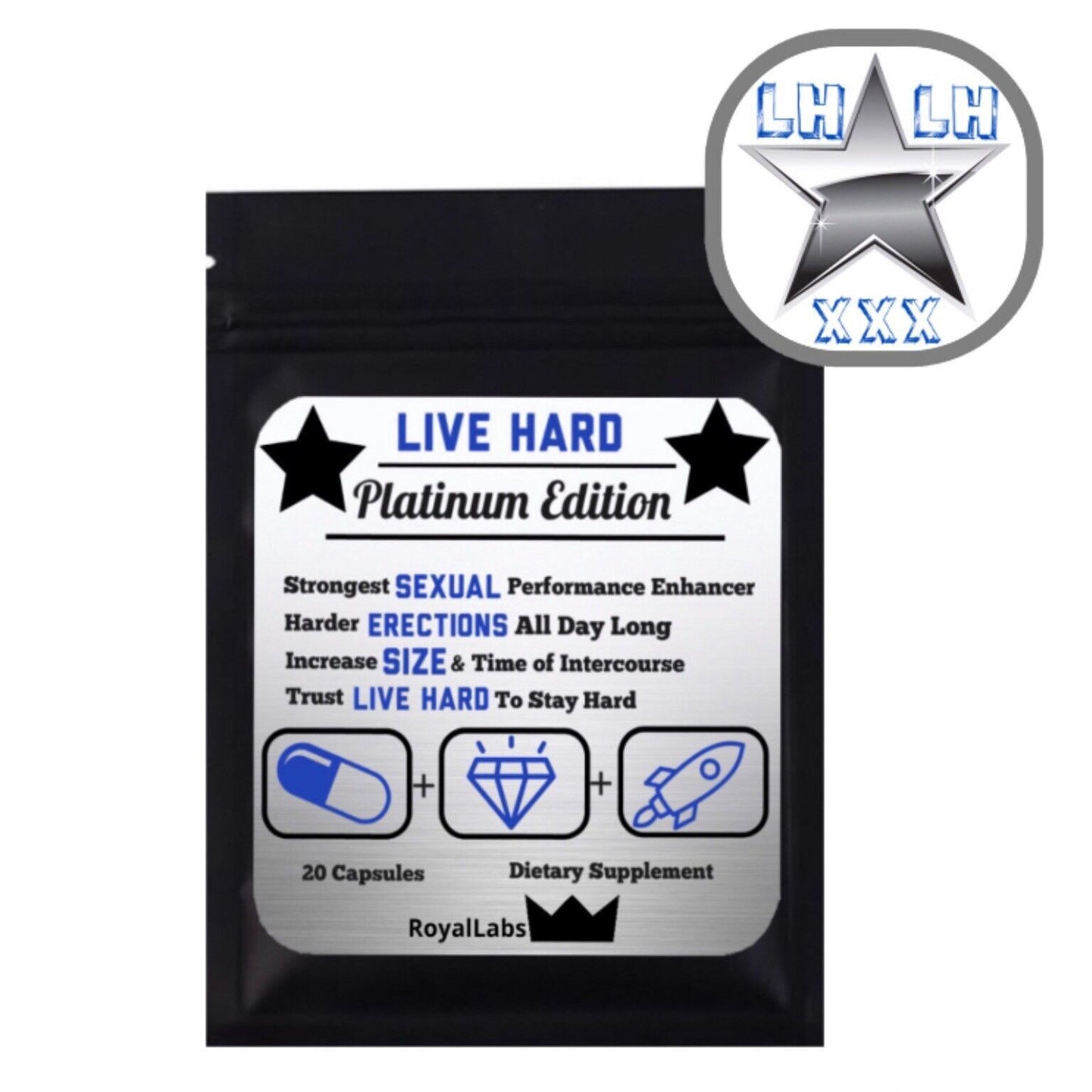 Live Hard Platinum 30 Male Enhancement Sex Pills Performance Enhancers