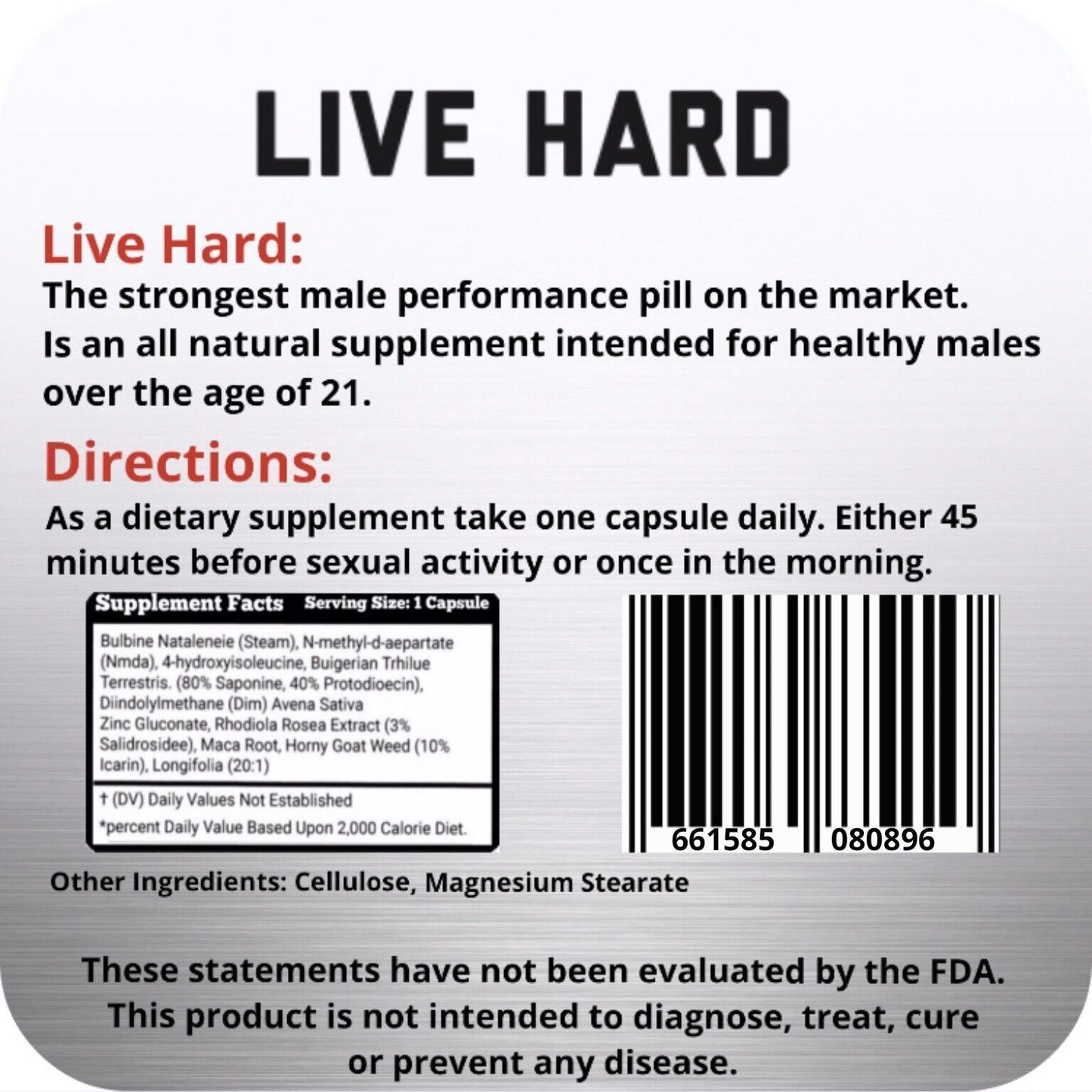 Live Hard Platinum 30 Male Enhancement Sex Pills Performance Enhancers
