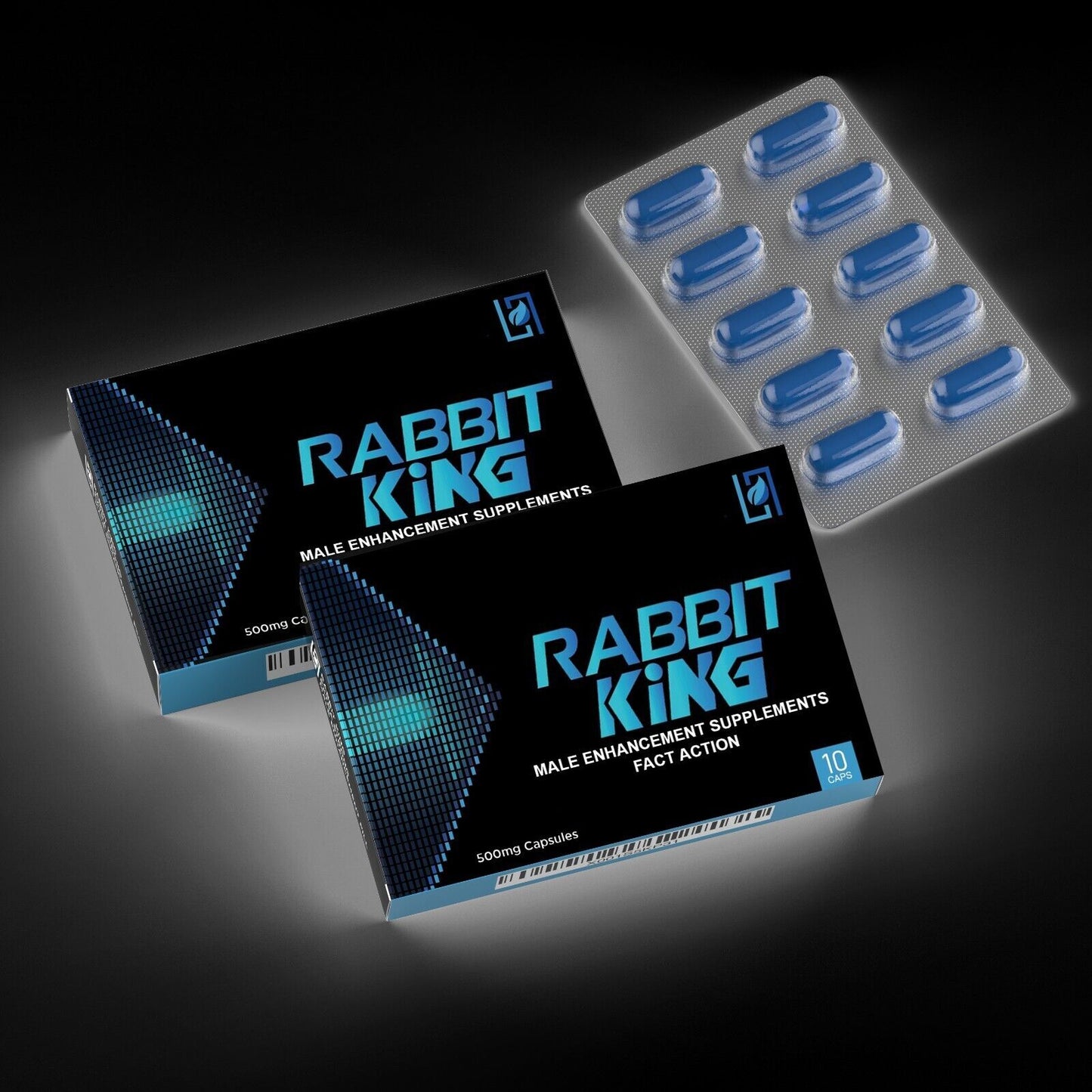 2X Rabbit King Extra Strong Male Enhancement Supplement 10 Capsules 500mg