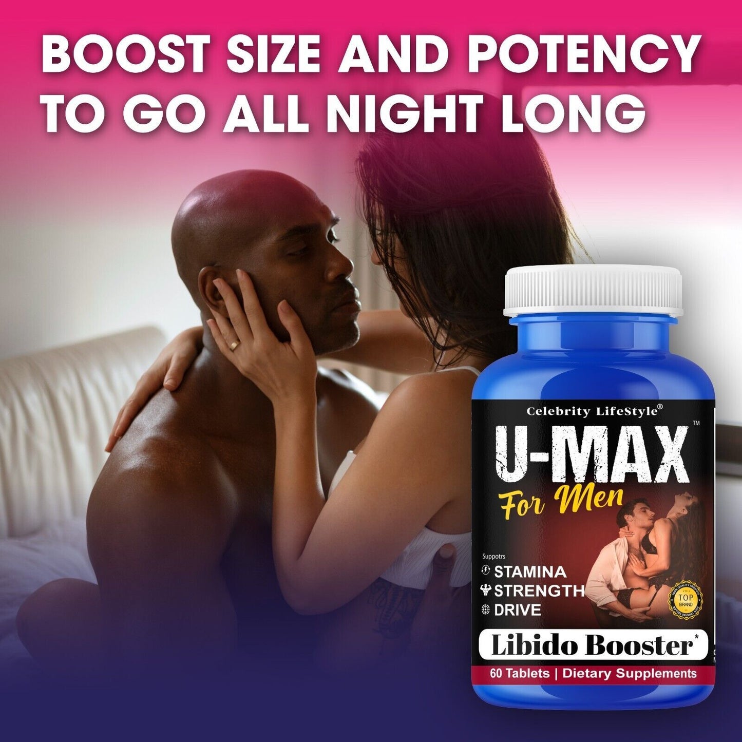 Male Enlarger, Enlargement, Bigger, Longer, Growth, Larger, Sex Pills - 60 Caps