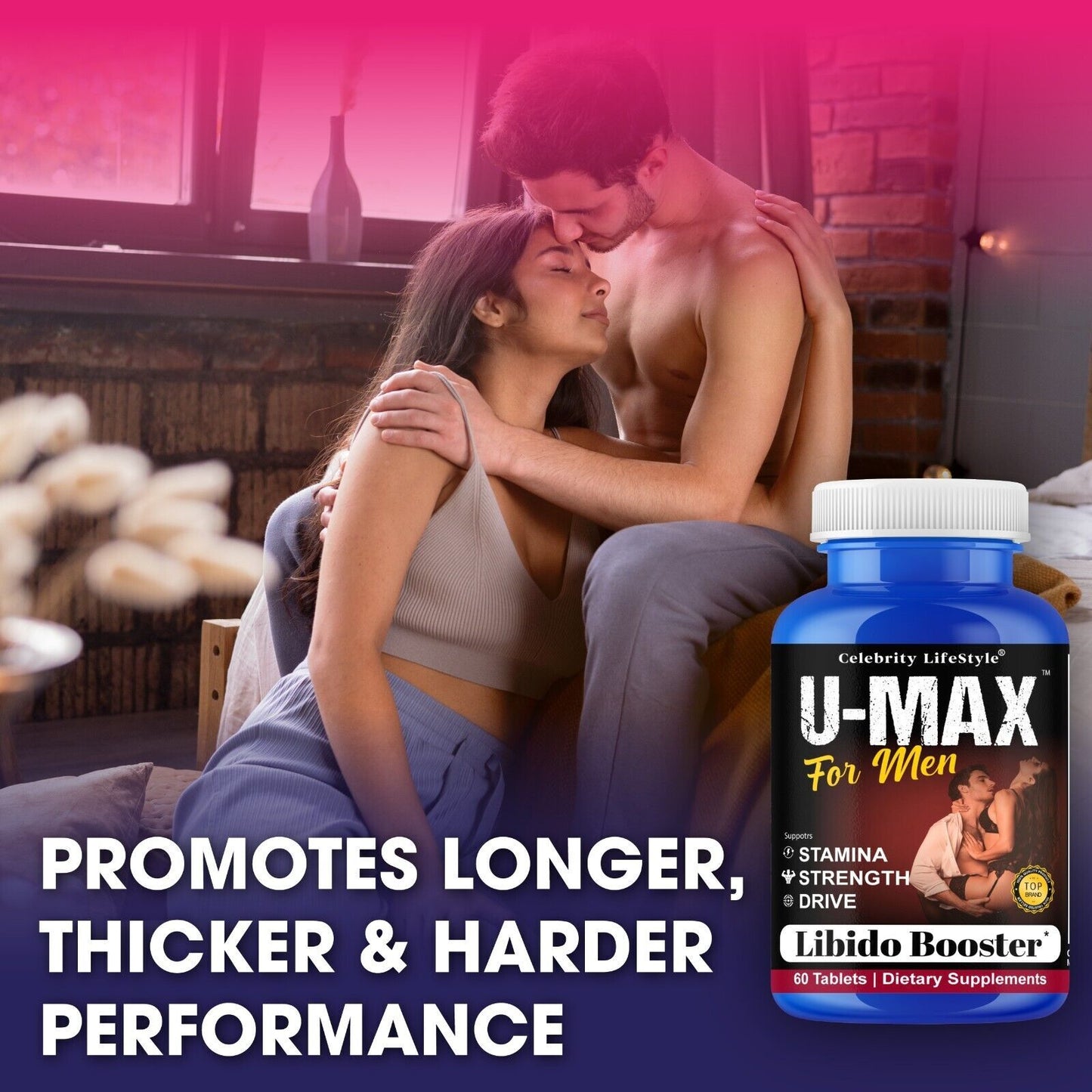Male Enlarger, Enlargement, Bigger, Longer, Growth, Larger, Sex Pills - 60 Caps