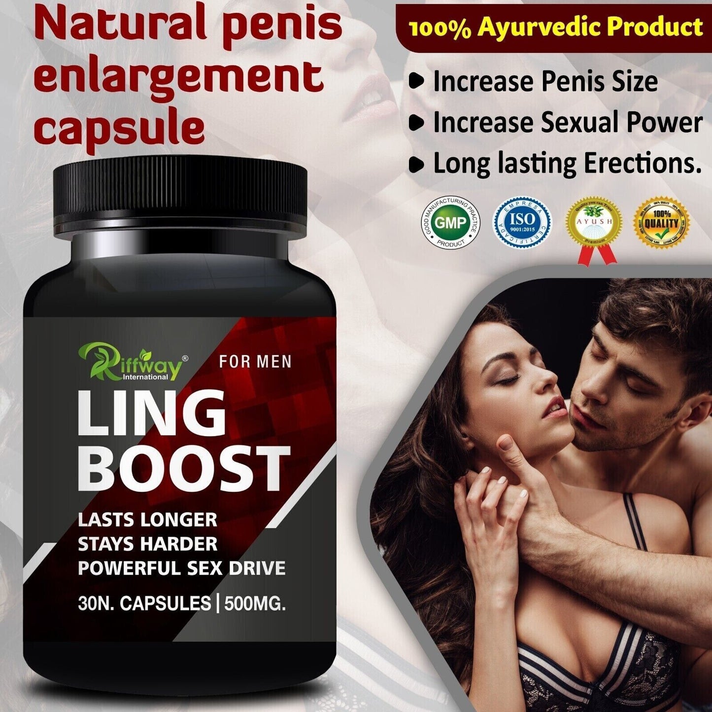 Sabates LING BOOST Men Sexual Capsule -Intense Ejaculation Sex Pill 30 freeship