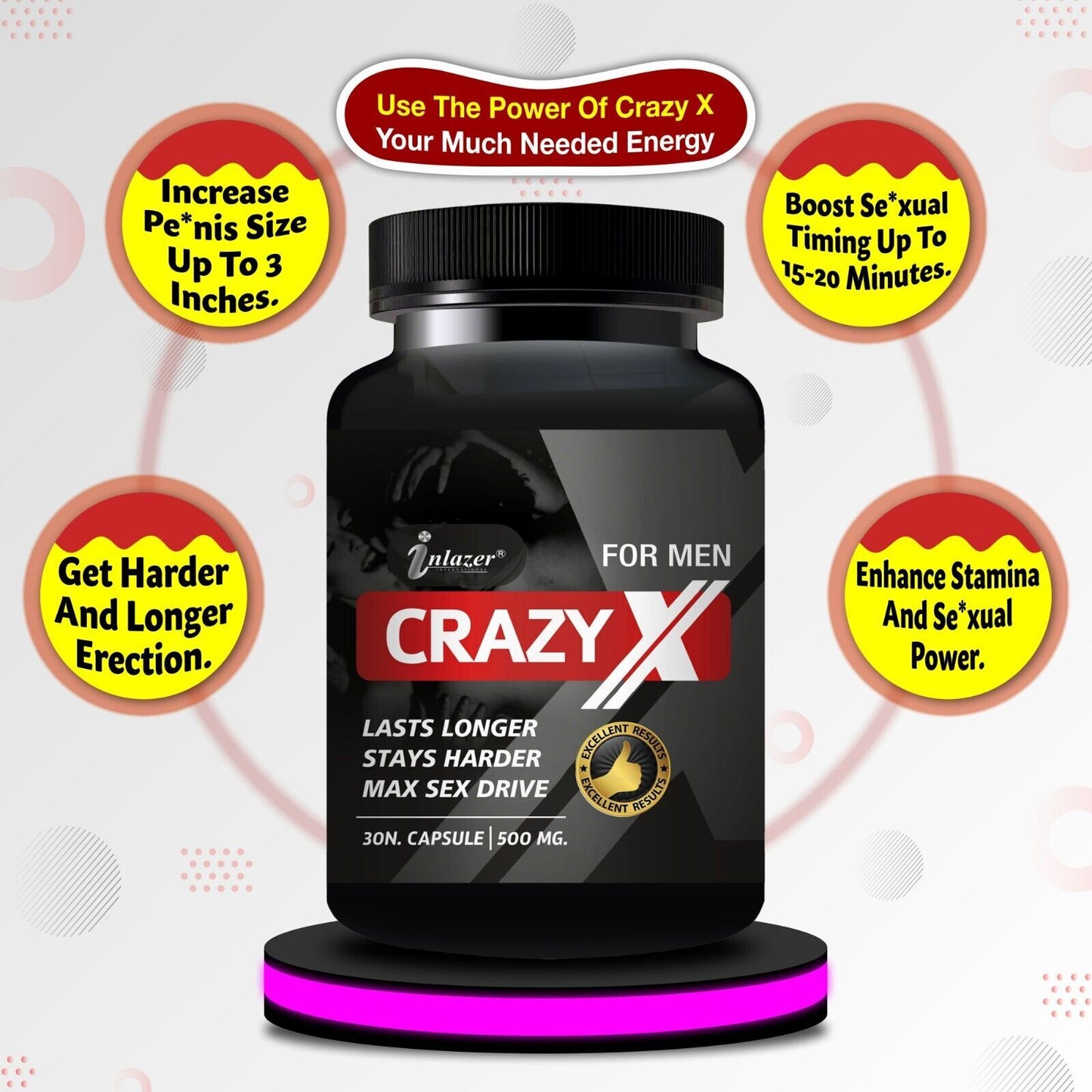 Sabates Crazy-X Increase Sperm Strength Sex Capsule Sex Power Sexual Pills (30)
