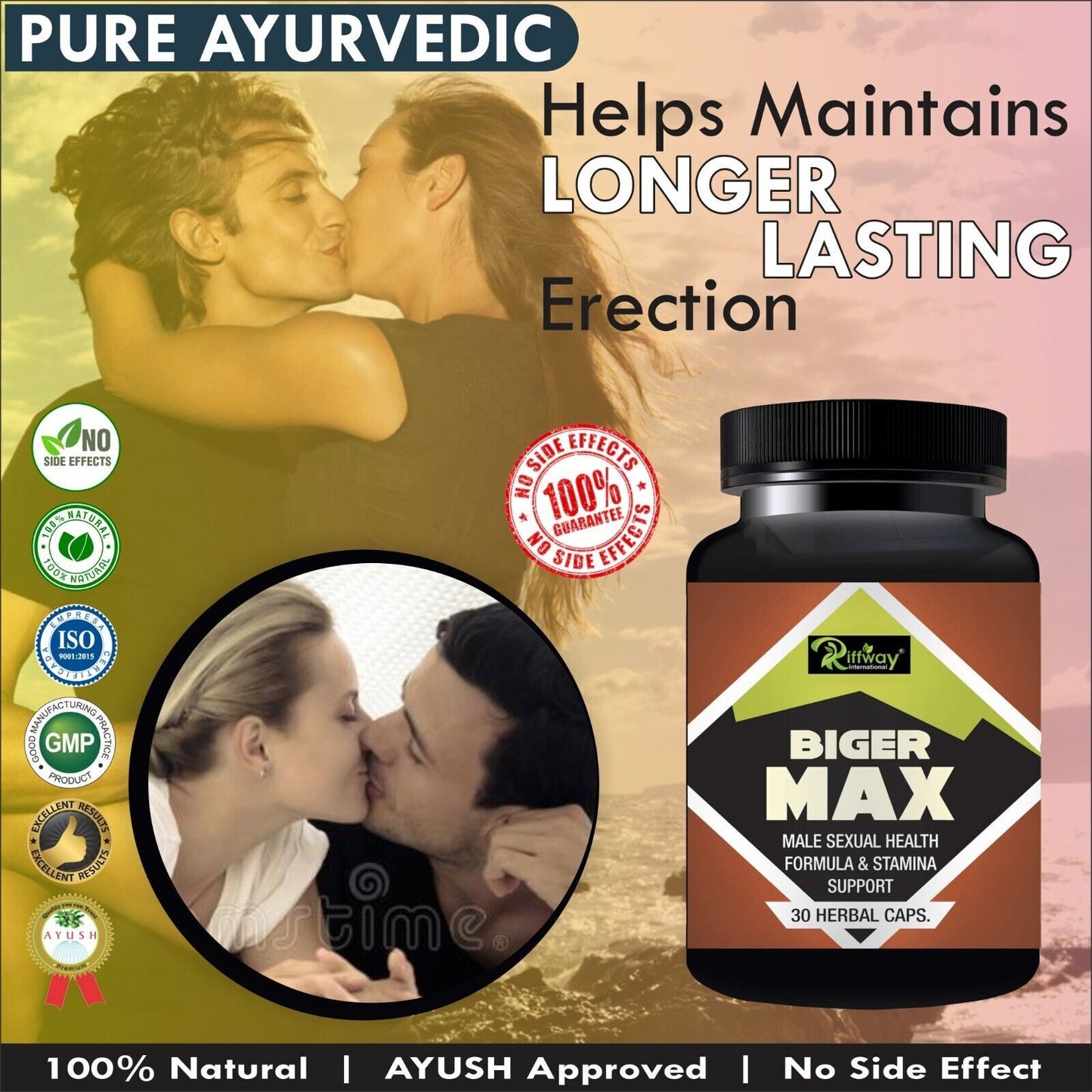 Sabates BIGERMAX Ayurvedic 30 Pills Increase Sperm strength stamina sex power