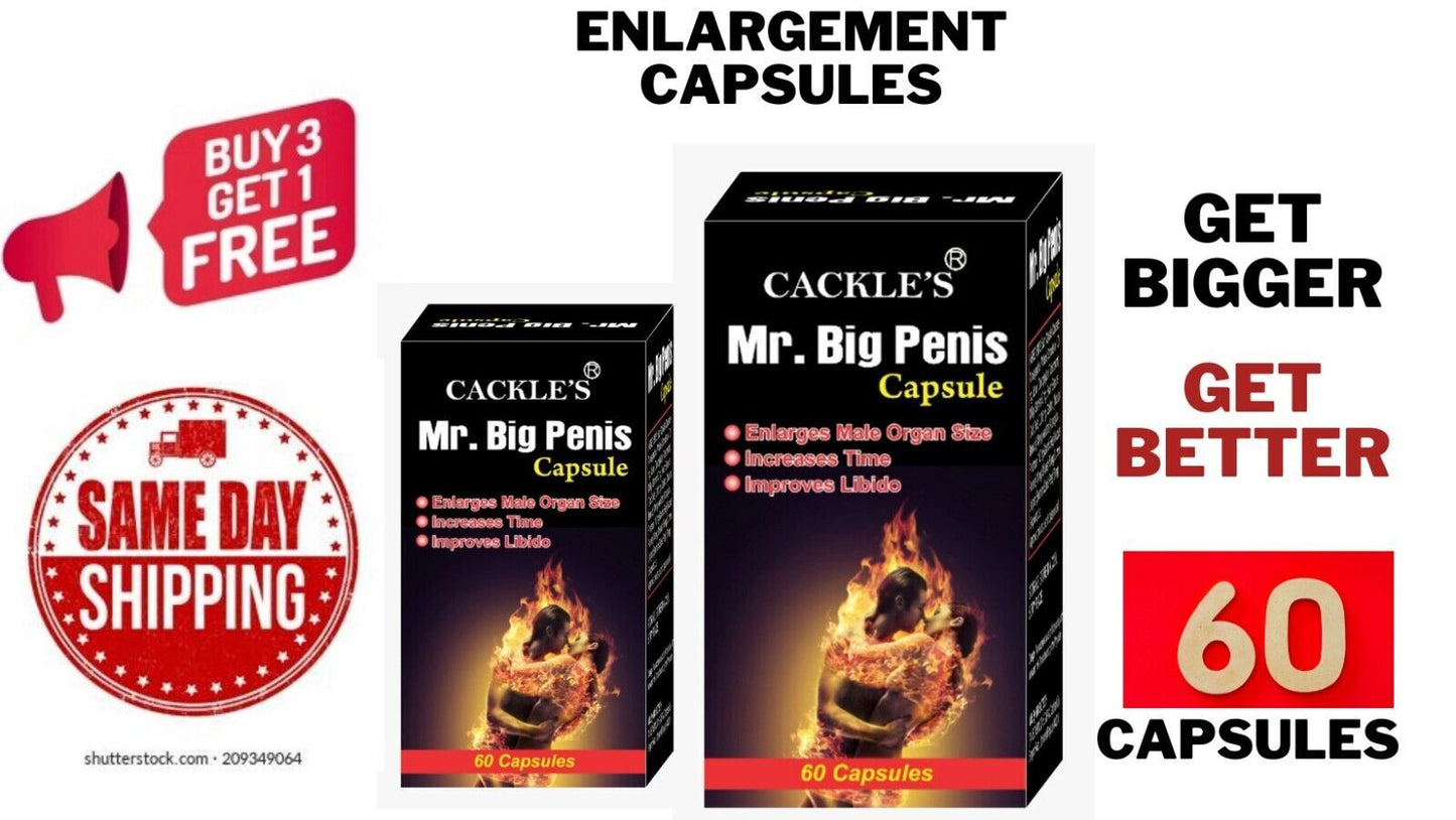 MALE ENLARGER - LONGER WIDER BIGGER - 6 INCH GROWTH - ENHANCEMENT 60 CAPS