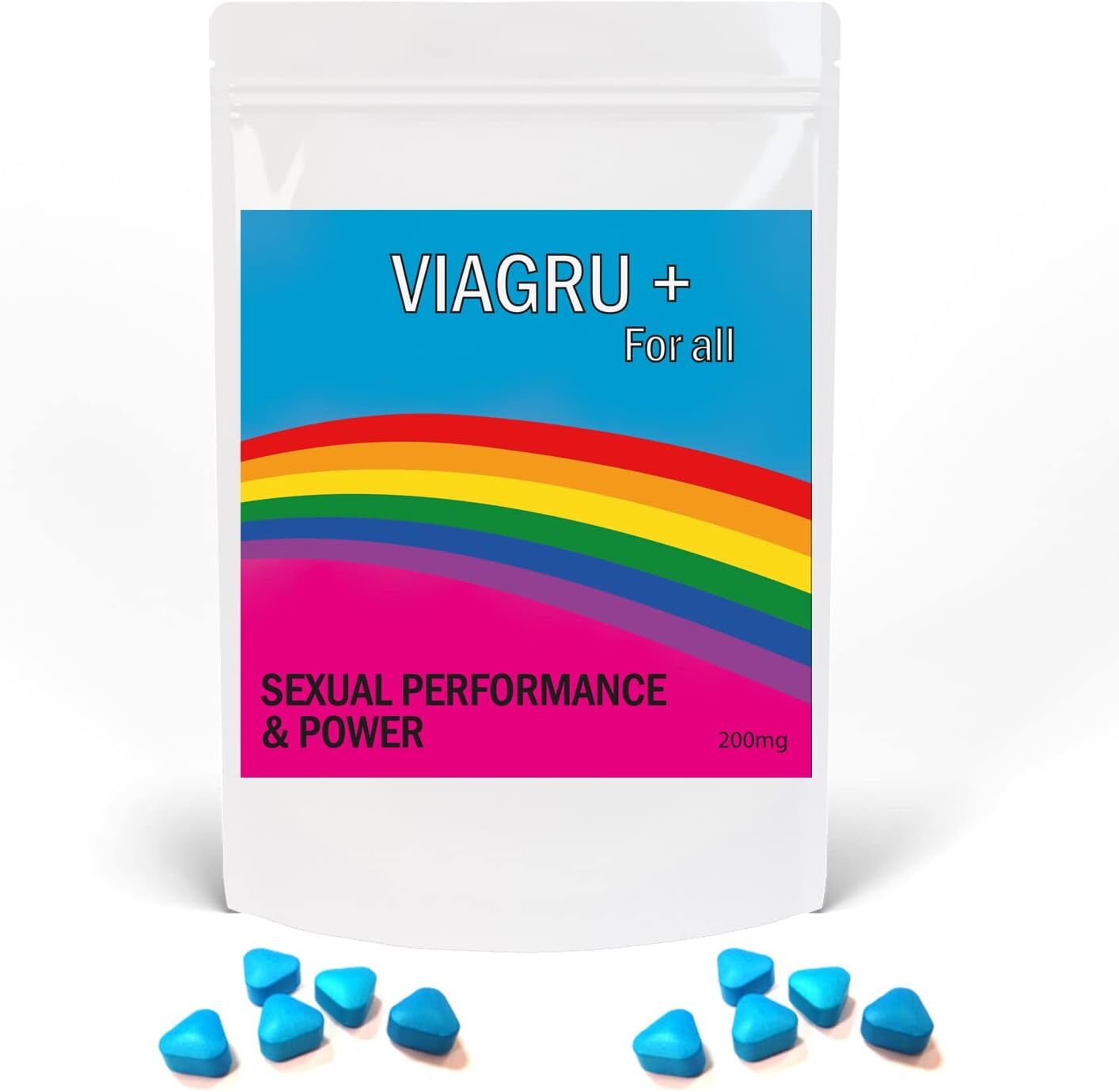 Viagru + for All Vegan 200mg High Dose Blue Tablets, Sexual Health and Performance, Natural Herbal Supplement, Stay Harder for Longer (10)