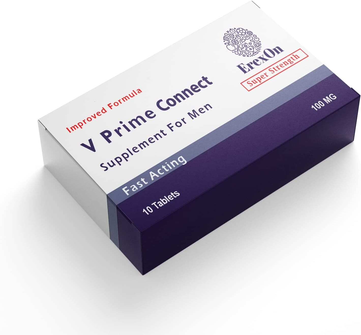 Erexon - V Prime Connect 10 - Herbal Supplement for Men - Strong Effect - Performance & Enhancement Tablets for Men - Cordyceps Sinensis, Ashwagandha, Korean Ginseng, Maca Root, Zinc