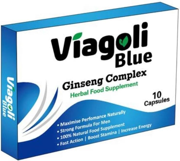 Viagoli - Blue Ginseng Capsules, 20% Ginsenosides & 100% Natural, Ginseng Complex Herbal Supplements, with Extra Energy & Booster for Men's Health