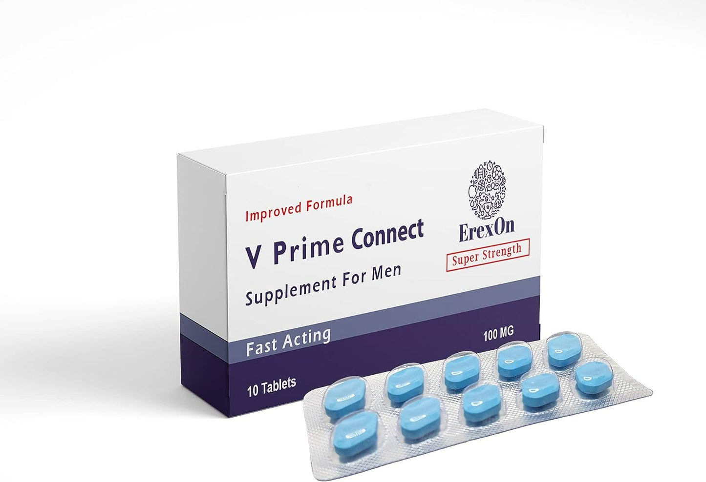 Erexon - V Prime Connect 10 - Herbal Supplement for Men - Strong Effect - Performance & Enhancement Tablets for Men - Cordyceps Sinensis, Ashwagandha, Korean Ginseng, Maca Root, Zinc