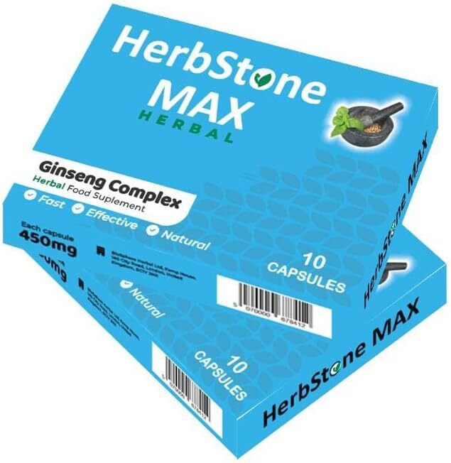 HERBSTONE MAX - 450MG Strong Supplement Capsule, Immediate Effect, Maximum Duration, Enhancement Supplements Power from Nature, Herbal Active Ingredients! (Pack of 10 Capsules)