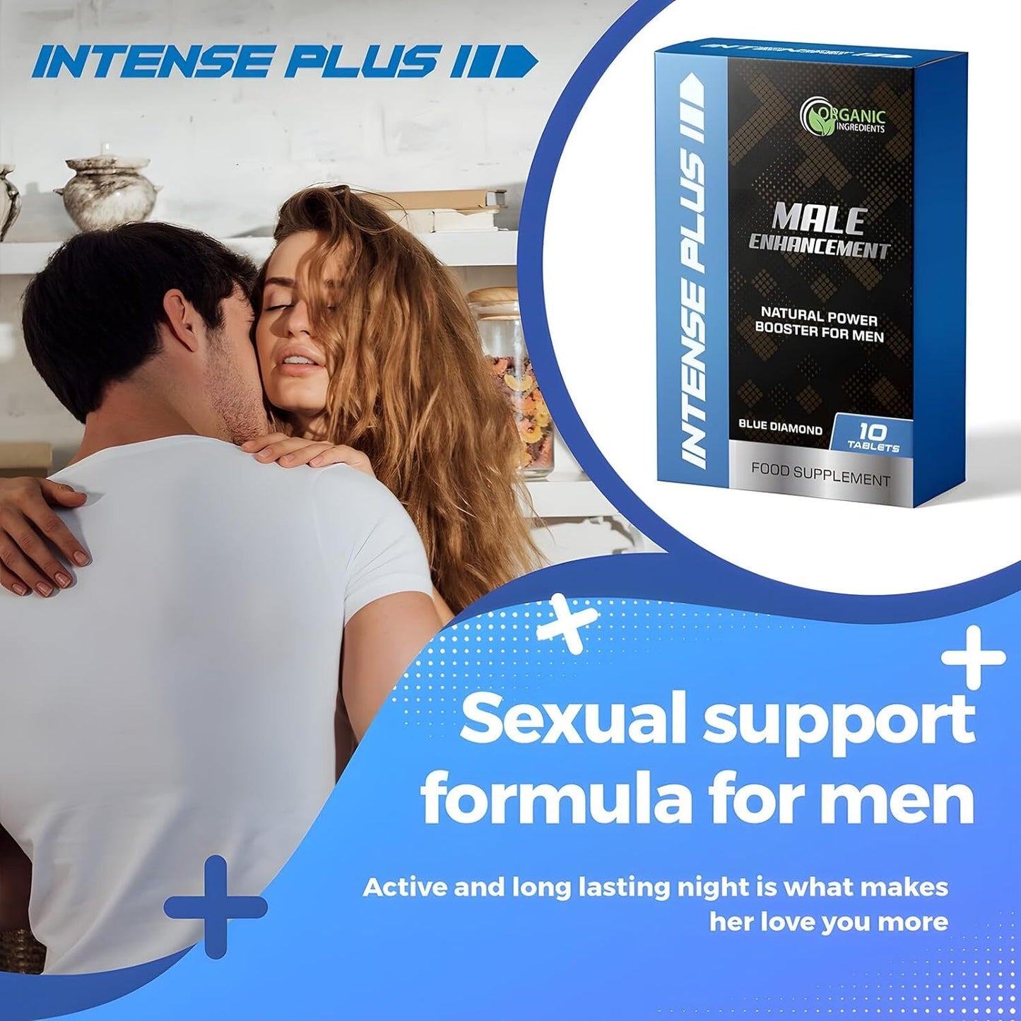Intense Plus Stronger & Harder Enhanced Strength, Male Enhancing Pill Firmness & High Stamina Tablets Prolonged Performance - Herbal & Food Supplement