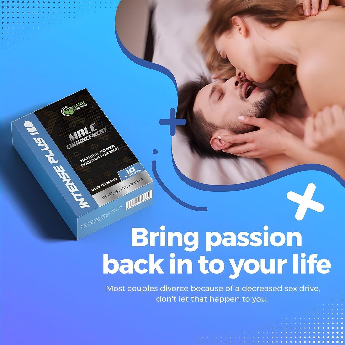 Intense Plus Stronger & Harder Enhanced Strength, Male Enhancing Pill Firmness & High Stamina Tablets Prolonged Performance - Herbal & Food Supplement