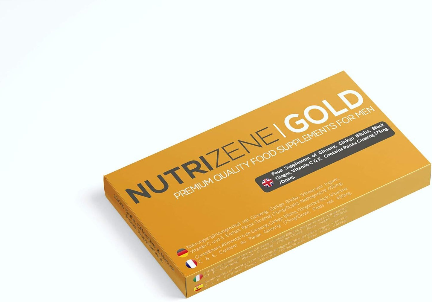 NUTRIZENE GOLD - Ultimate Performance Enhancing Dietary Supplement for Men - New Safe, Effective and 100% Natural Supplement - 12 Capsules