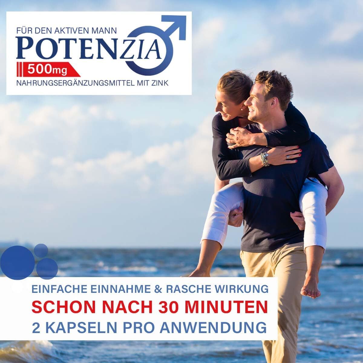 Potenzia Capsules High Dose for Active Men with Instant Effect – Extra Strong Meets the Needs for Men – Premium Quality with L-Arginine and Zinc