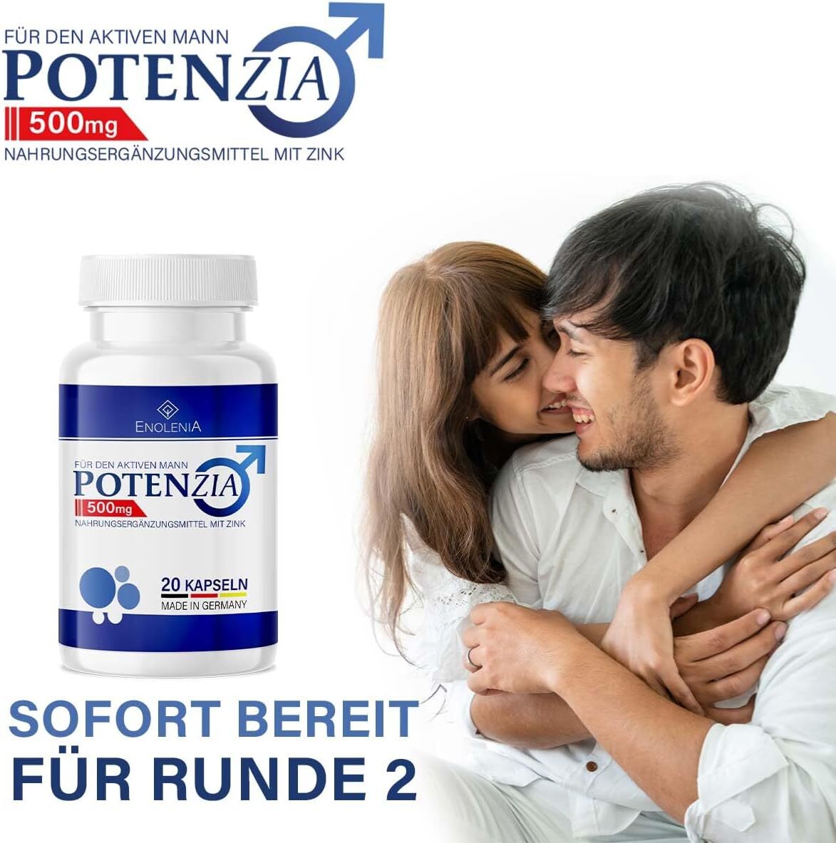 Potenzia Capsules High Dose for Active Men with Instant Effect – Extra Strong Meets the Needs for Men – Premium Quality with L-Arginine and Zinc