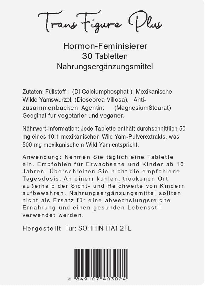 TransFigure Plus Hormones Feminiser Pills