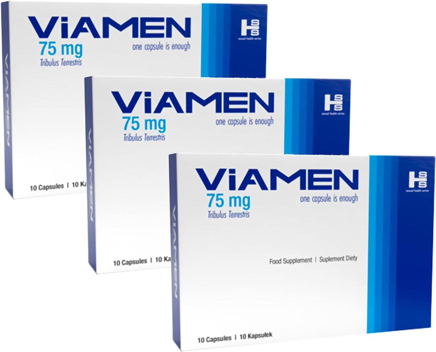 VIAMEN™ (3x10 cápsulas) para una erección fuerte, efecto inmediato, con L-arginina, tribulus terrestris, ginseng, maca, cápsulas de potencia para hombres
