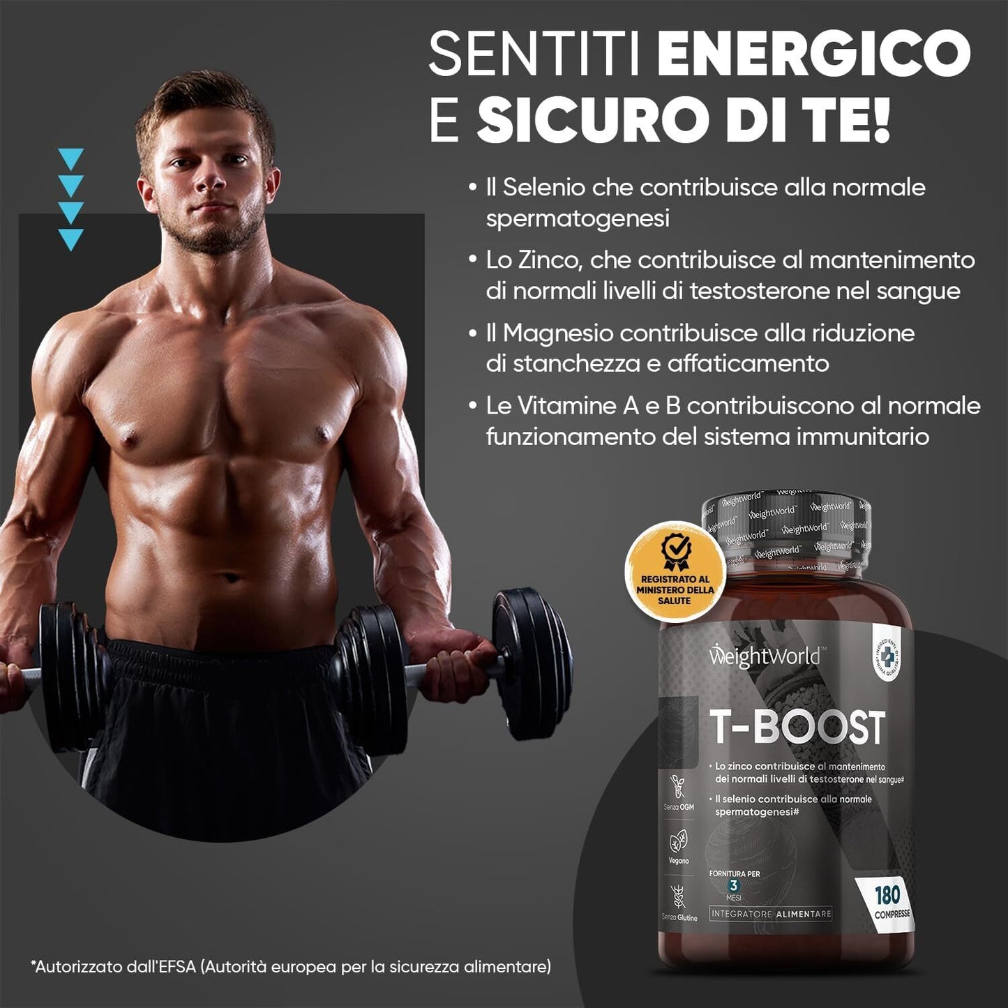 T-Boost Testosterone + Muscle Mass, 180 Vegan Tablets