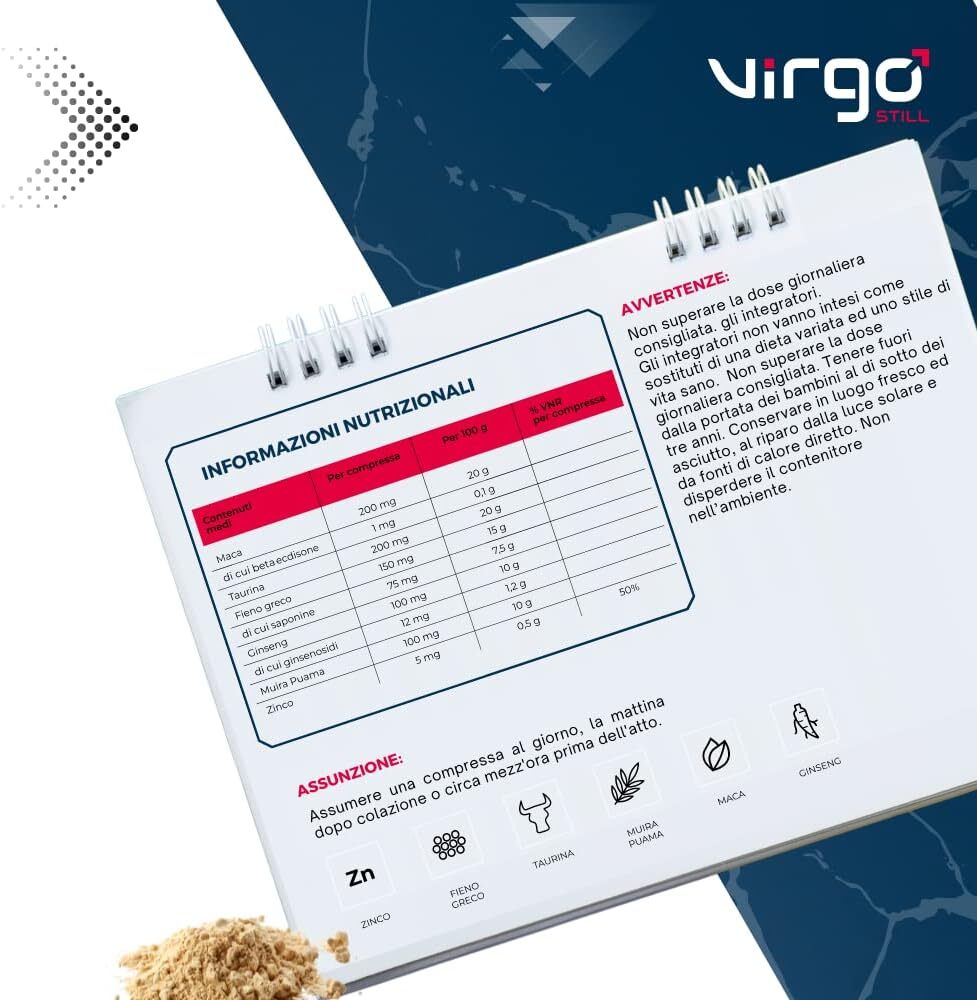 VirgoStill Sexual Supplement for Men - Instant and Prolonged Action to Increase Vigour, Performance and Resistance