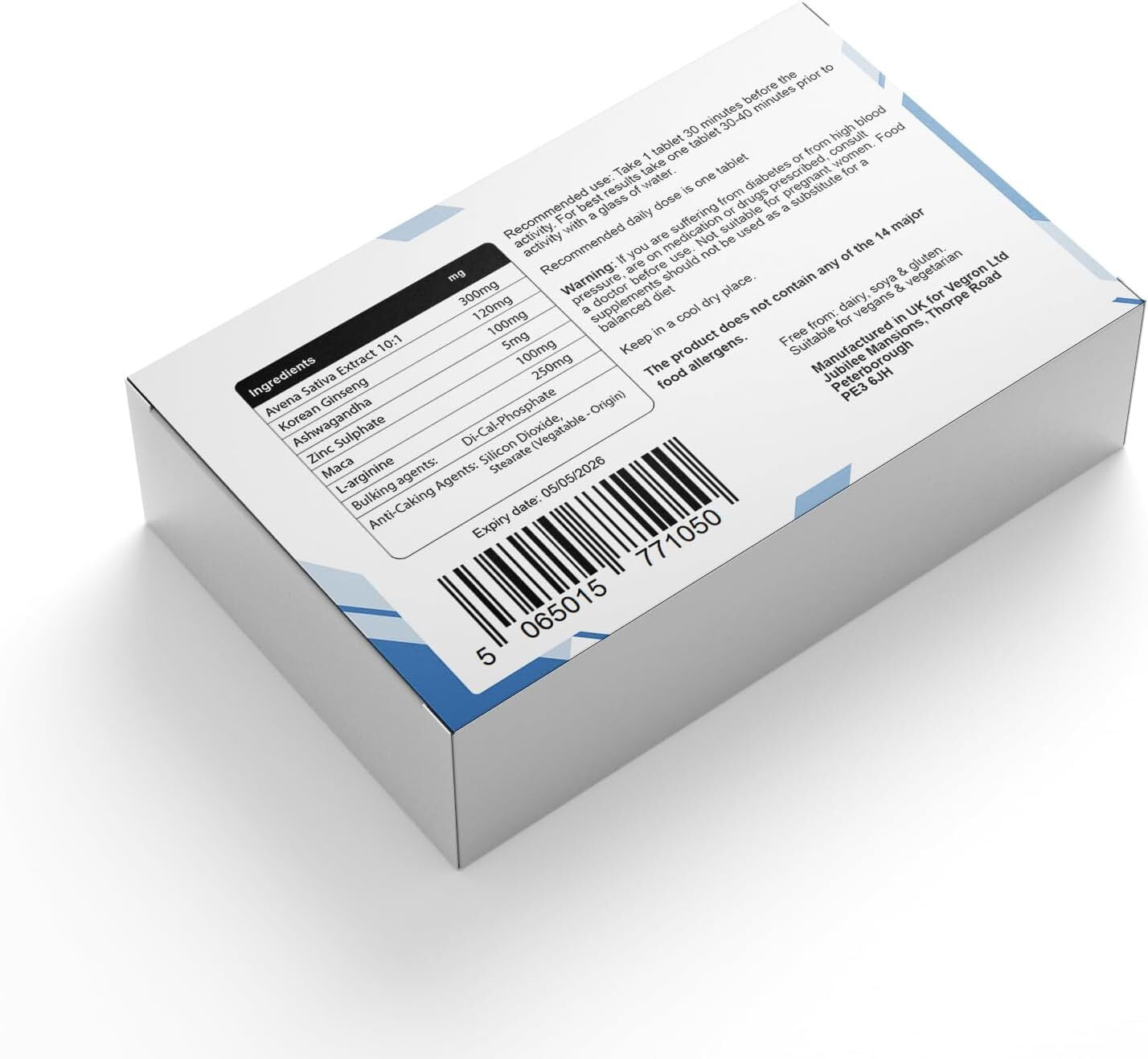 V Line Ocean Blue 30 Tablets. Premium Male Enhancement Support