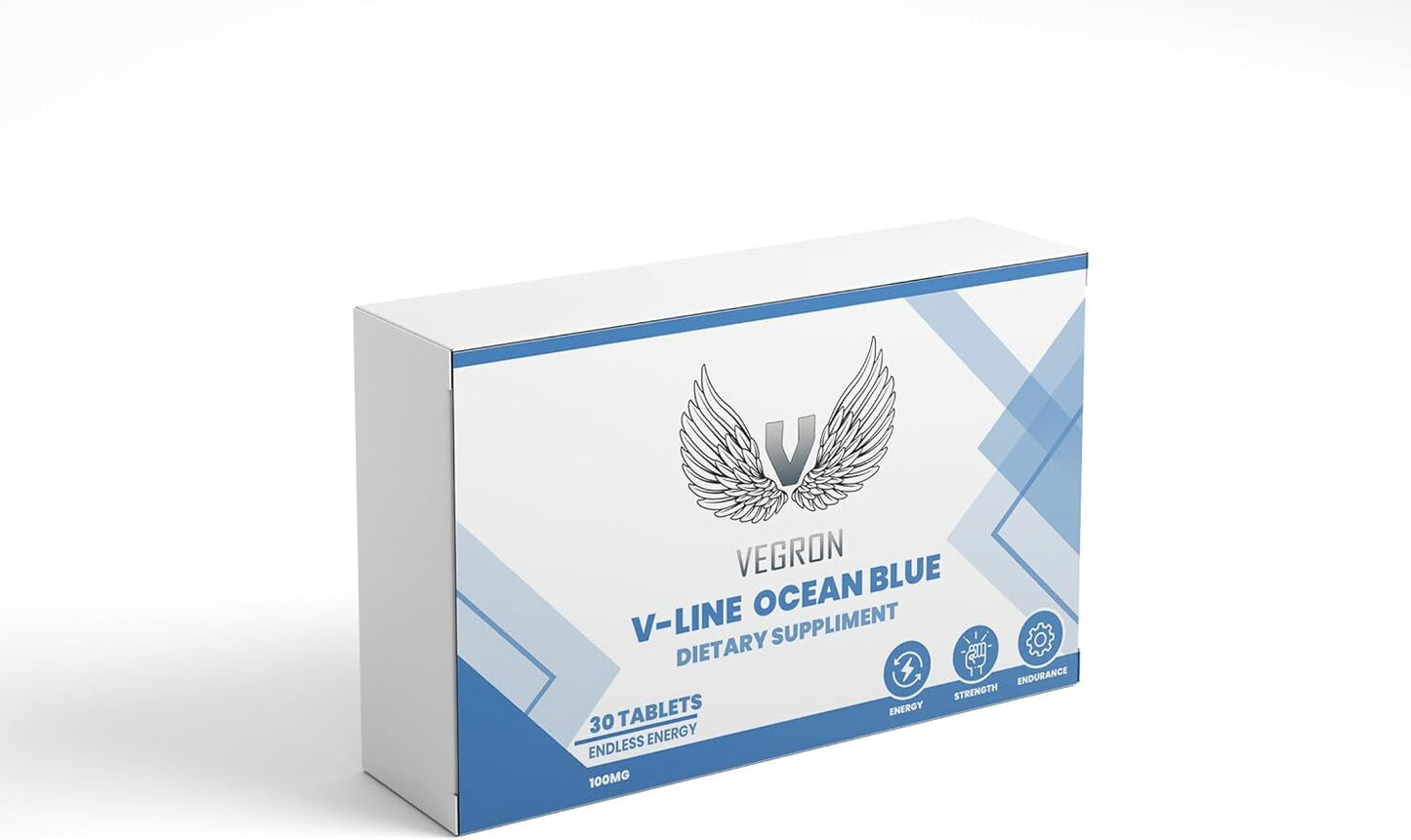 V Line Ocean Blue 30 Tablets. Premium Male Enhancement Support
