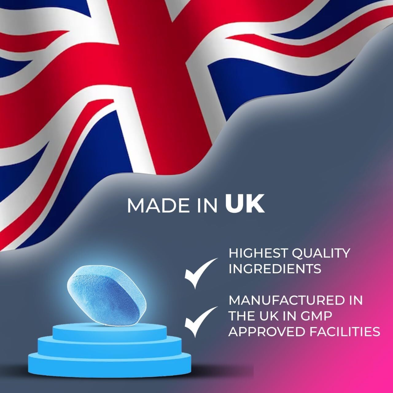 VConnect Male Performance Enhancing Food Supplement | Fast Acting | Ginseng Maca | Energy and Stamina Support | Made in UK