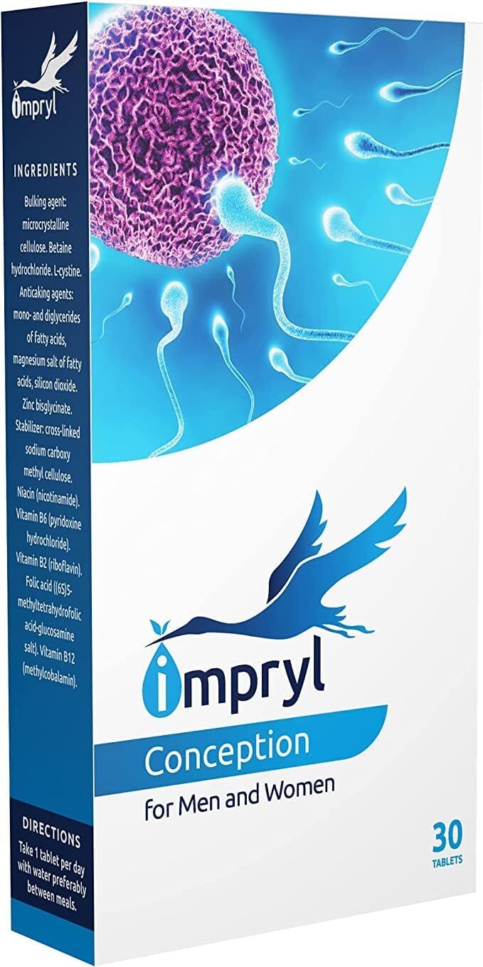 Impryl - Conception - Fertility Supplement for Men and Women - Maximise Sperm and Egg Quality for Conception - 30 Tablets - Pregnancy Vitamins - Vegan