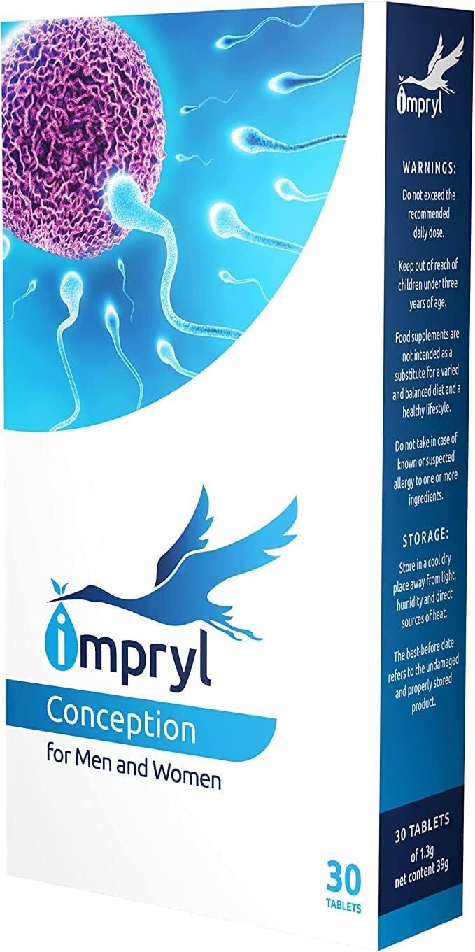 Impryl - Conception - Fertility Supplement for Men and Women - Maximise Sperm and Egg Quality for Conception - 30 Tablets - Pregnancy Vitamins - Vegan