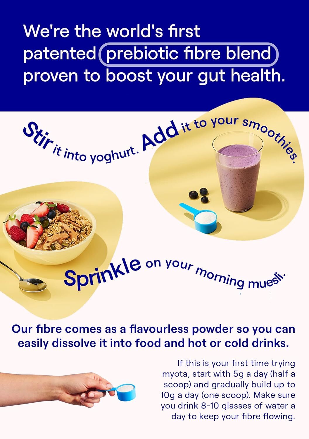 Prebiotic Fibre Supplement, Supports Digestive Health, Immunity & Mood, 1/3 NHS Daily Fibre. 300g myota Immunity Booster. Suitable for Adults and Kids. Gluten-Free, Vegan, 100% Natural.