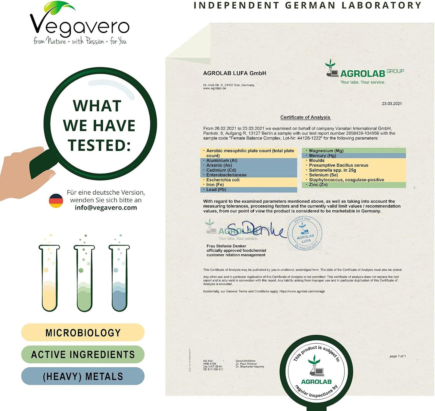 Hormone Balance for Women Vegavero® | PMS Supplements | NO Additives | 180 Capsules | Vitex Agnus Castus, Lady's Mantle, Folic Acid (Quatrefolic®) Maca, B6, B12, Iron, Zinc | Vegan