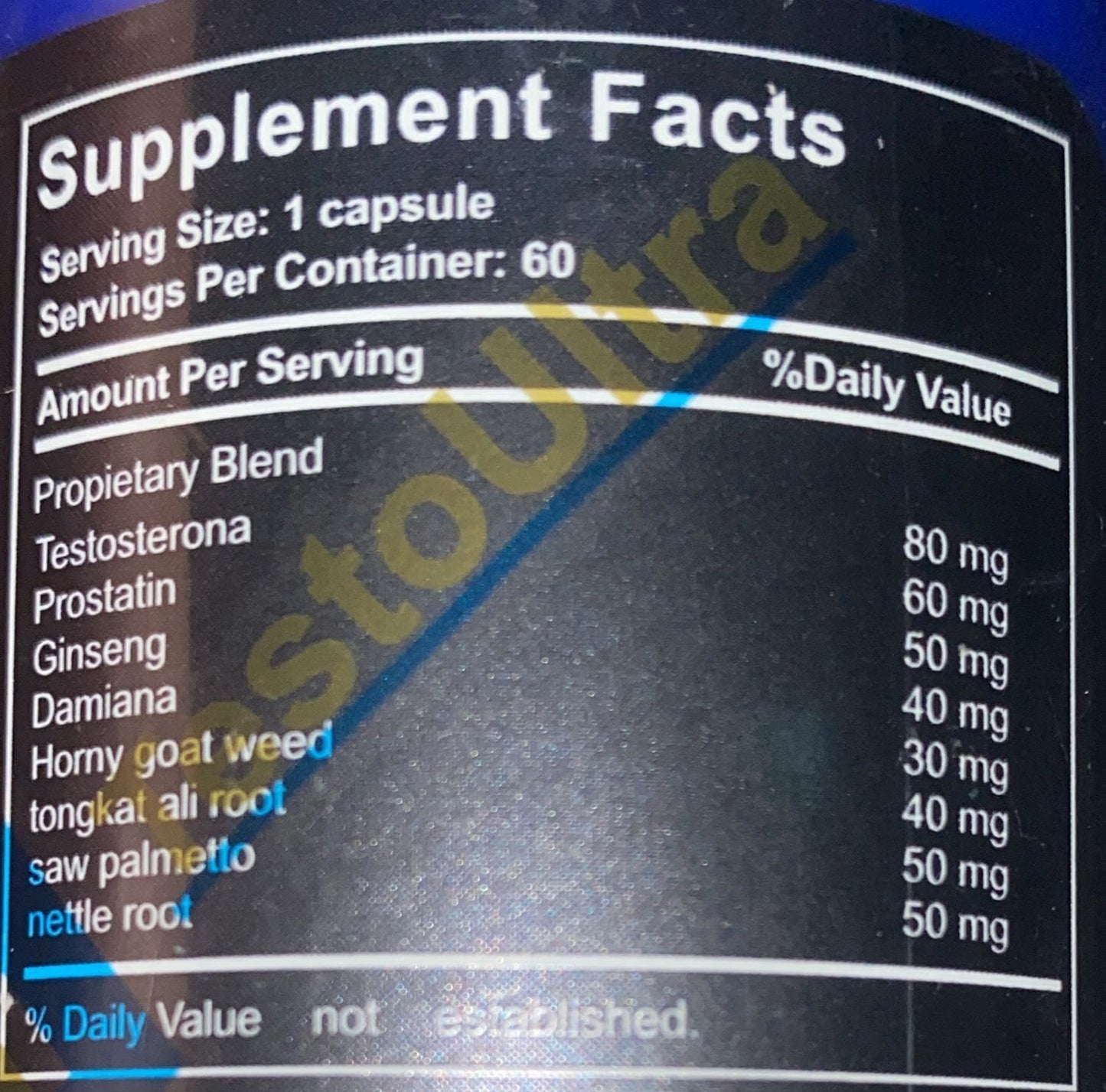 Testosterone Booster Supplement for Men Male Sexual Energy Enhancement Table